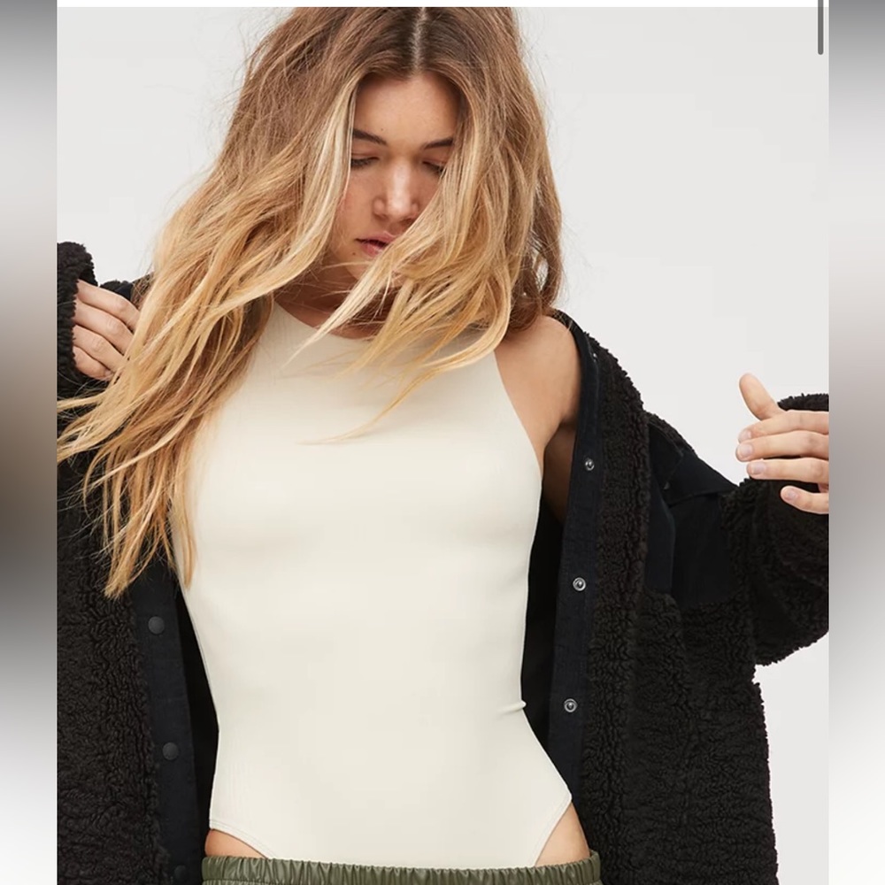 OFFLINE By Aerie NWT Real Me Ribbed High Neck Bodysuit Small